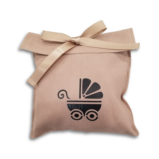 Baby Carriage Design Suede Pouch, Available in more colors