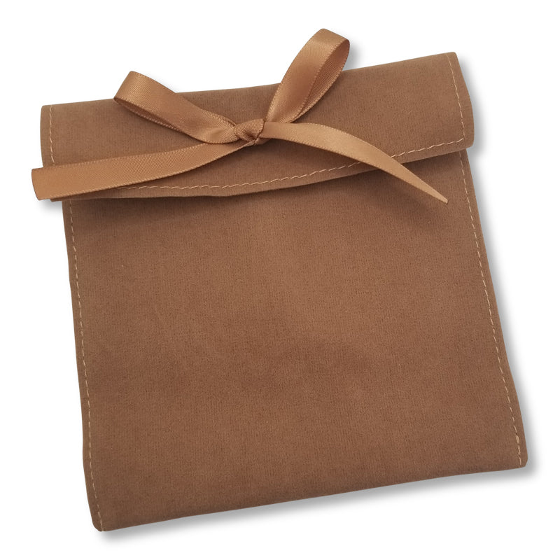 Personalized Upsherin Suede Pouch with Ribbon