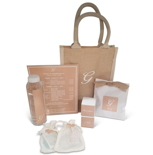 Burlap Natural Welcome Tote