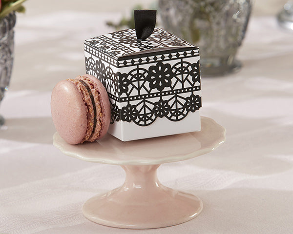 Black Lace Print Favor Box