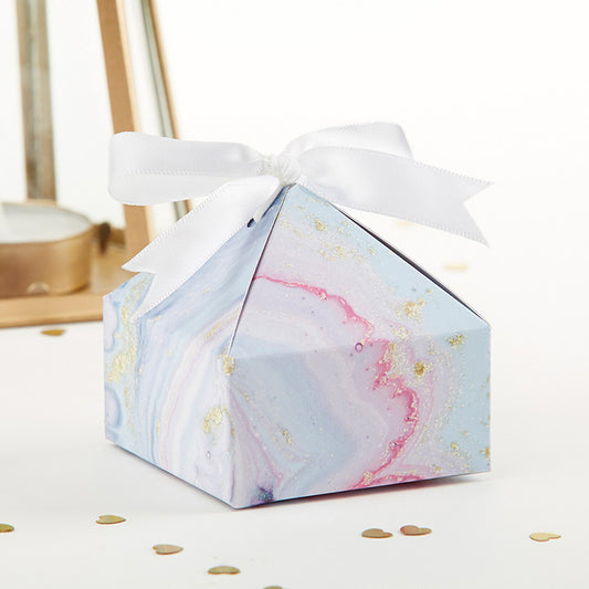 MARBLEIZED PYRAMID FAVOR BOX