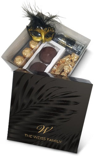 Black Leaf Monogrammed Purim Box