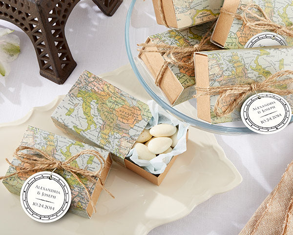 "Around the World" Map Favor Box