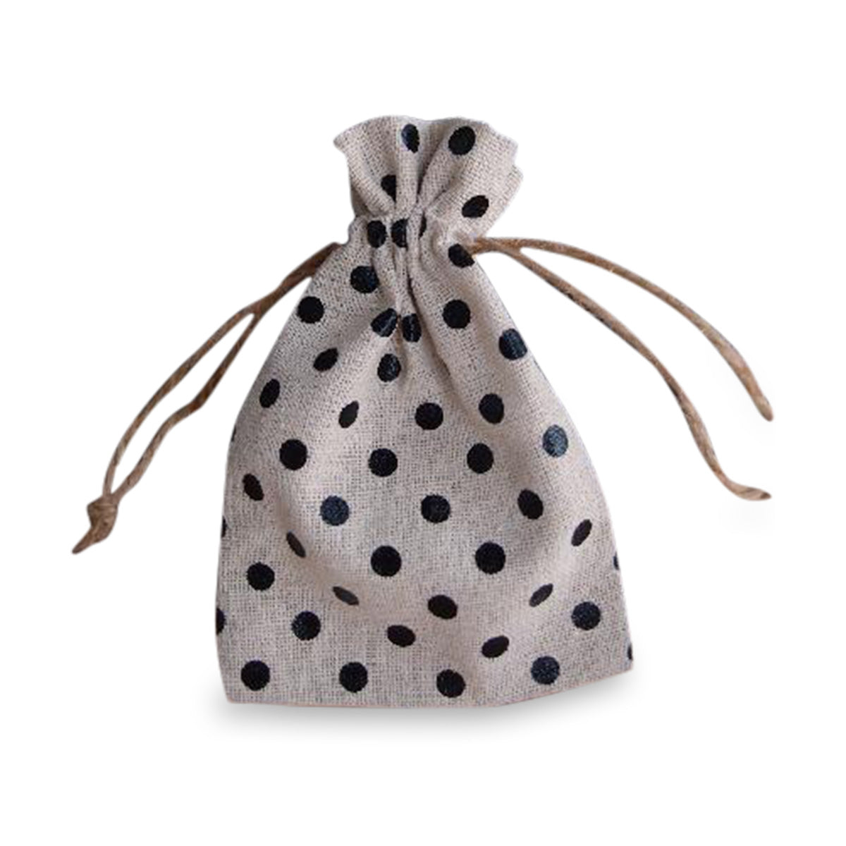 Burlap Bag with Black Dots 3.5 x 5 It s a Favor