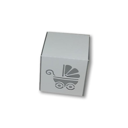 Baby boy carriage wrap favor box