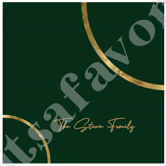 Green with Gold Circles Label or Tag