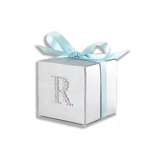 Jeweled Monogram Silver Favor Kit