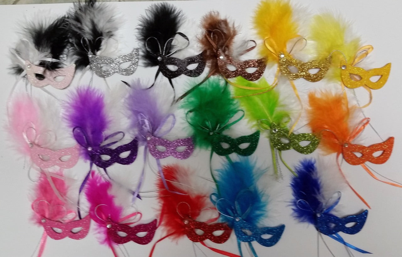 2.25" Masquerade Masks (17 Colors Available) Set of 12.