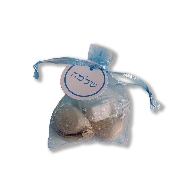 Organza Pidyon Haben Favor Bags with Personalized Tag (Garlic & Sugar Optional)