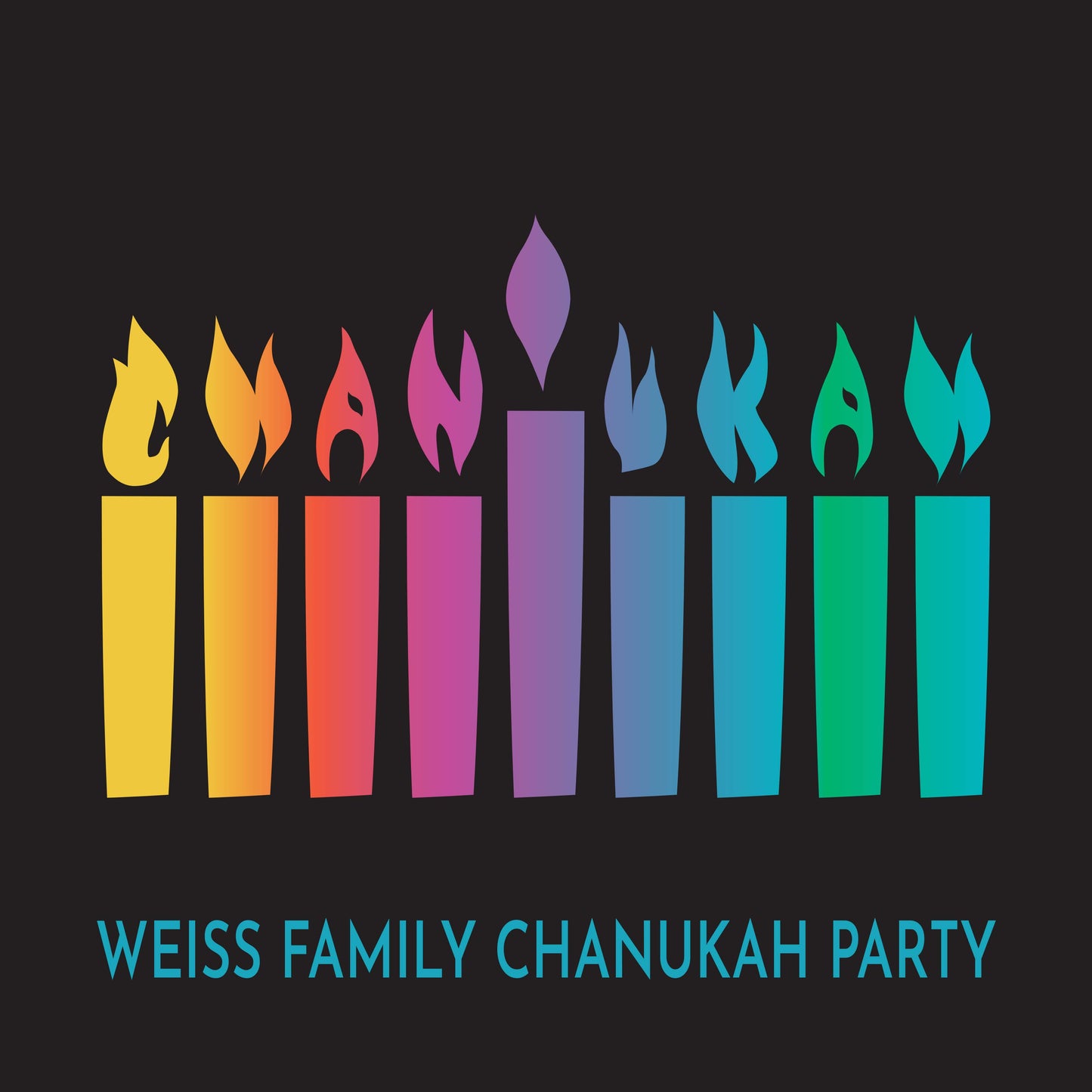 Colorful Menorah Design Water Bottle