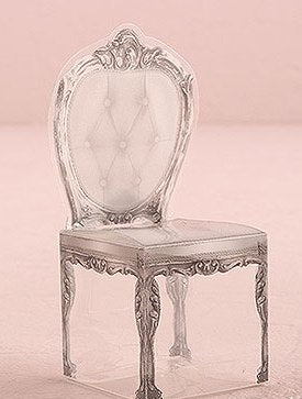 Transparent Chair Favor Boxes Silver & Gold