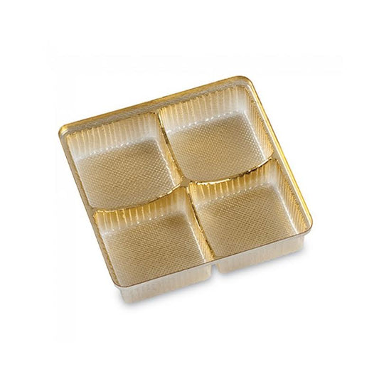 Gold Plastic Tray 4pc