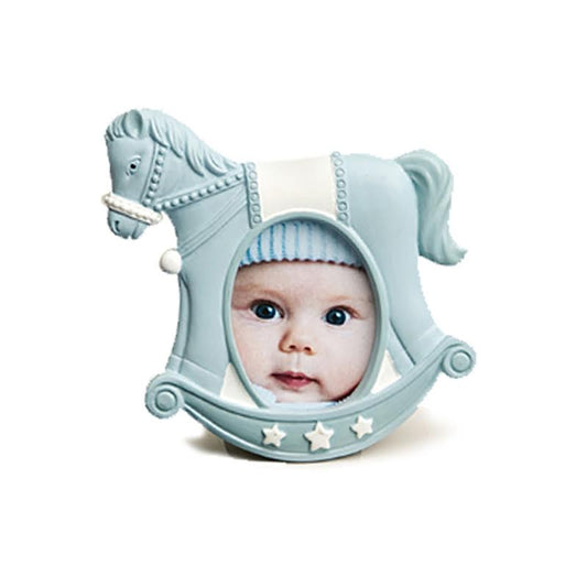 Blue rocking horse place card/photo frames