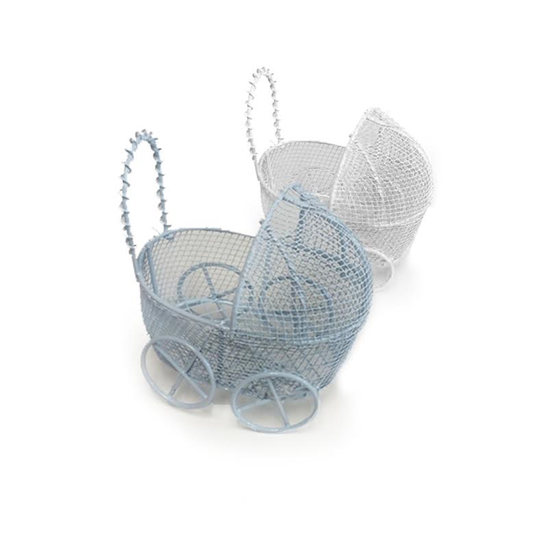 Mini Wire Baby Carriage Available in Pink, Blue, & White (limited stock left)