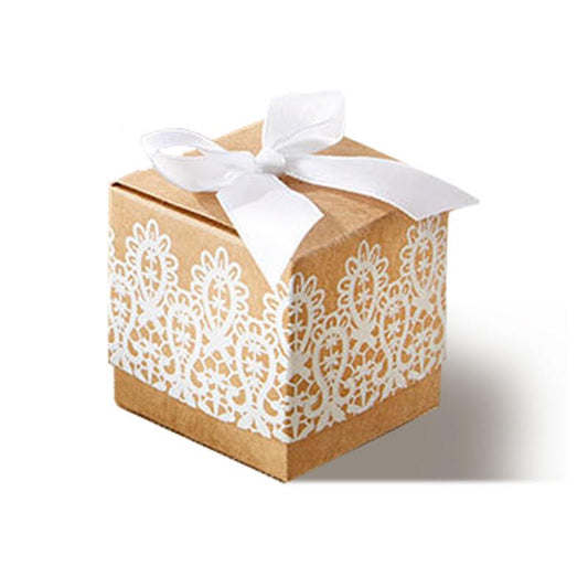 "Rustic & Lace" Kraft Favor Box