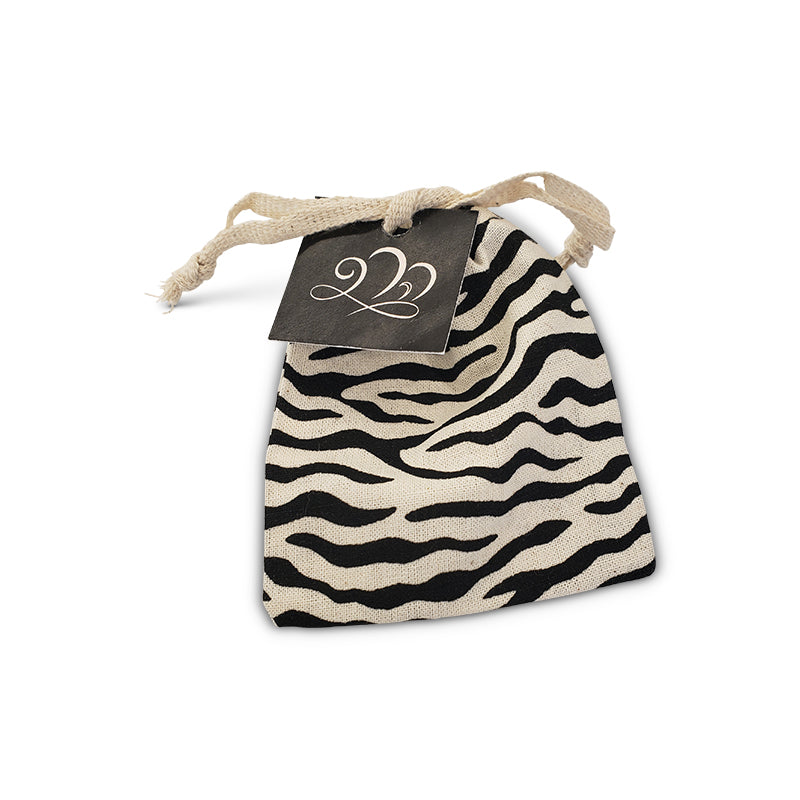 Cotton Zebra Print 3x4 Aufruf Bags with optional tag