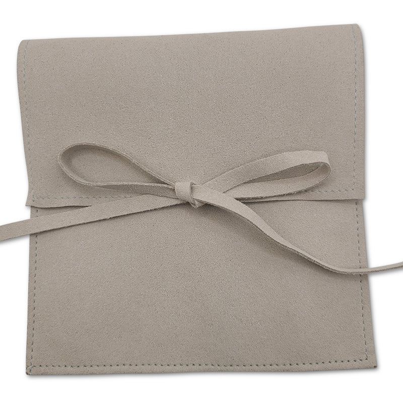 Microfiber Upsherin Pouch with vintage die cut scissors tag, in sage green, More colors available.