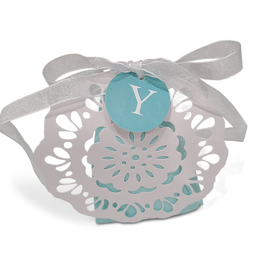 BLUE LACE FAVOR BOX (Personalized Tag not Included)