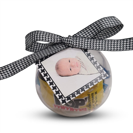 Acrylic Ball Peckel With Houndstooth Ribbon & Tag (Contents Not Included)