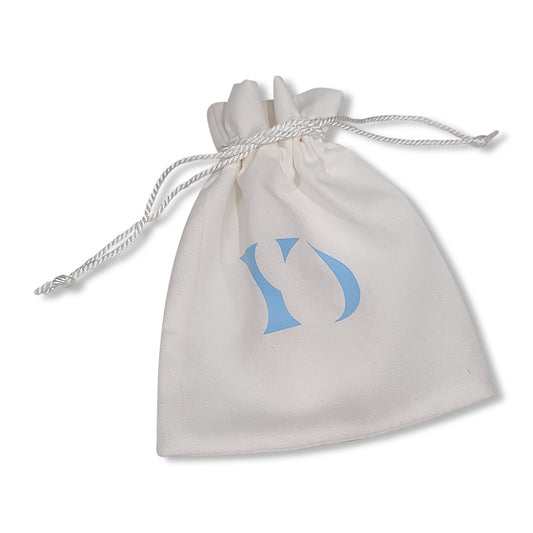 White Suede Personalized Drawstring Bag