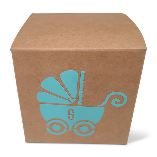 Kraft Box with Lasercut Baby Carriage (More colors available)