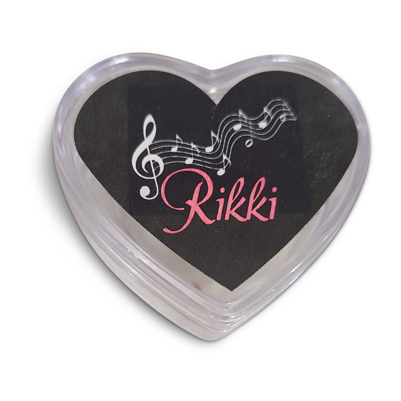 Musical Theme Acrylic Heart Personalized Favor Box with Optional Heart Chocolate