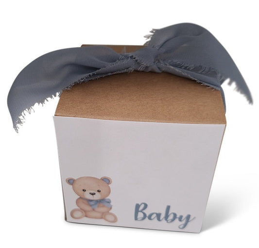 Vintage Teddy Bear Vachnacht Peckel Box with Frayed Ribbon (Additional Colors Available upon Request)