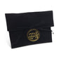 Beige Suede MIshloach Manos Pouch with Free Acrylic Monogram Tag. (More Colors Available.)