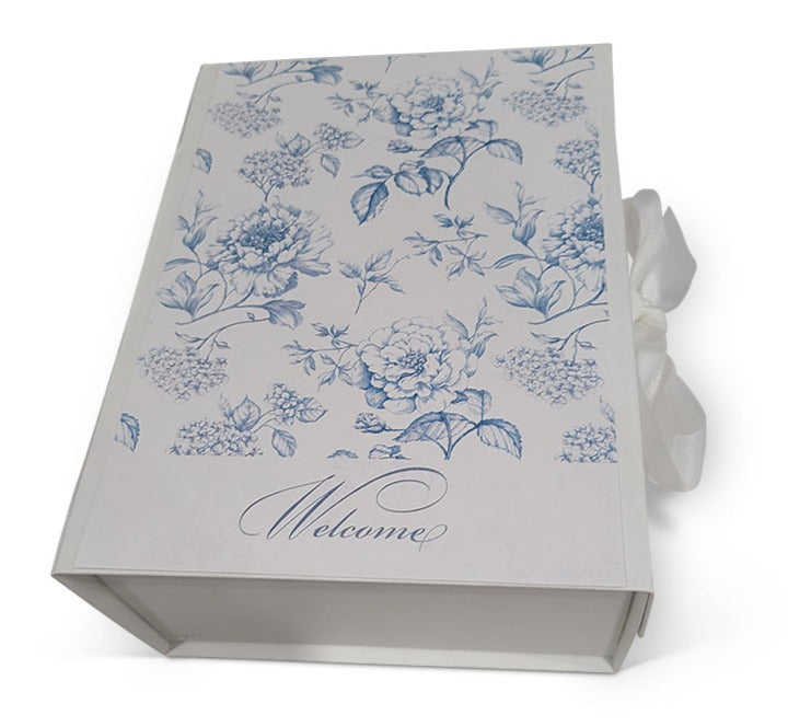 White Magnetic French Toile Design Welcome Box