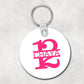 Number 12 Themed Personalized Keychain