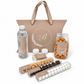 Kraft Pillow Box Welcome Package With Wreath Monogram, (Available in color of your choice)