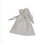 White Leather Aufruf Bag, Measures 4" x 5",  Personalization is available upon request.