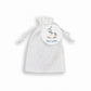 White Burlap Goodie Bag with Personalized Tag (Choice of Designs)
