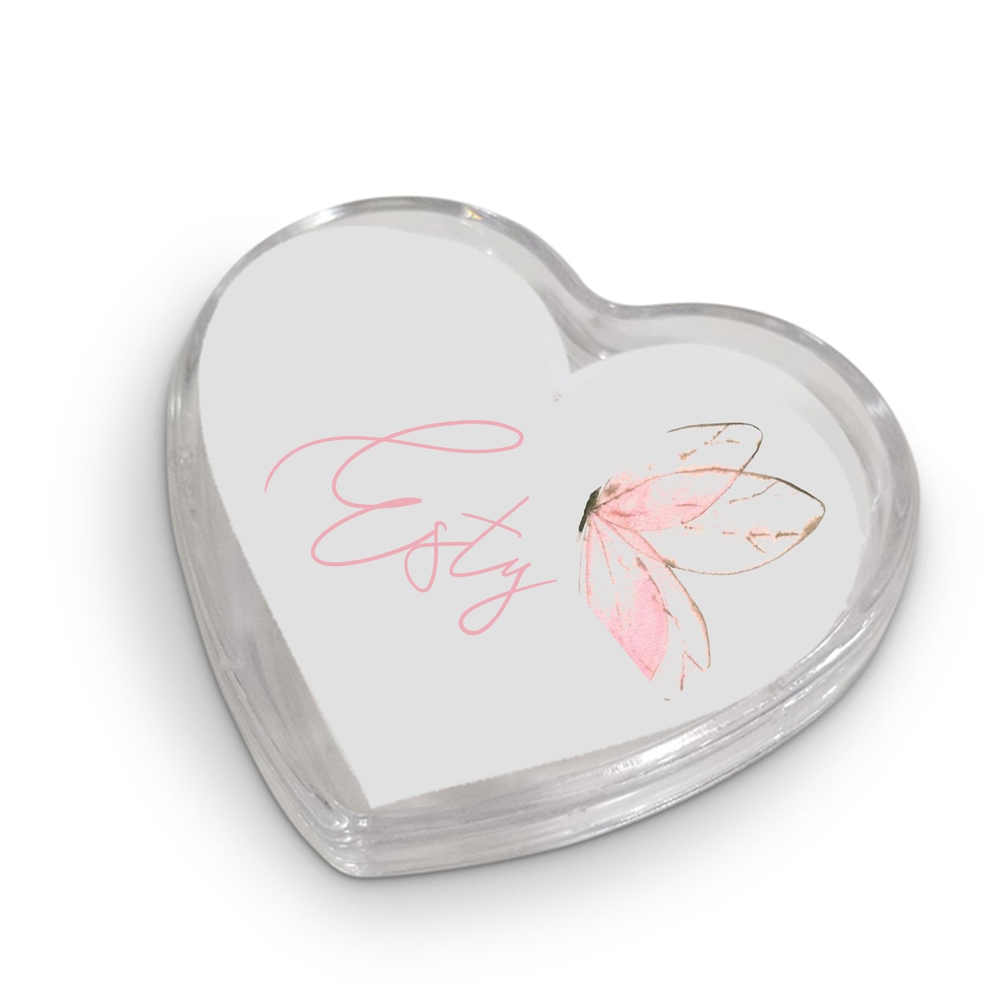 Butterfly Themed Acrylic Heart Personalized Favor Box
