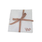 Personalized White Canvas Upsherin Pouch with Herringbone Ribbon