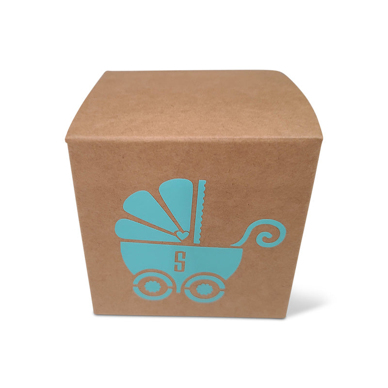 Kraft Box with Lasercut Baby Carriage (More colors available)