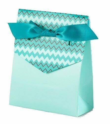 Teal Chevron Tent Favor Box  3 x 3 1/4" (Only 50 left in stock)