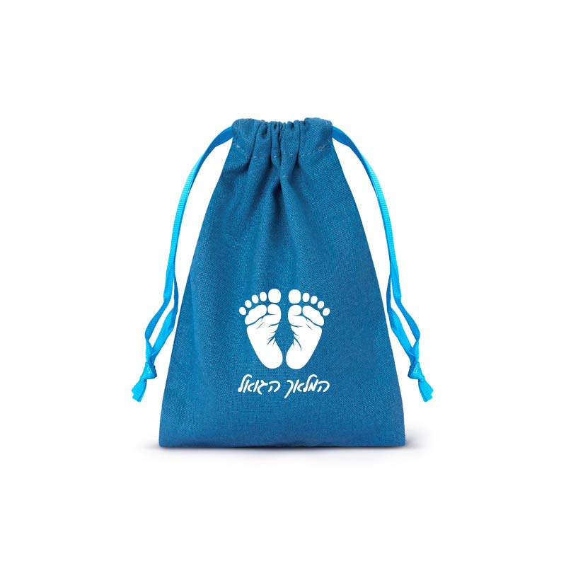 Cotton Vachnacht Bag with Ribbon Drawstring Blue (Choice of Designs)