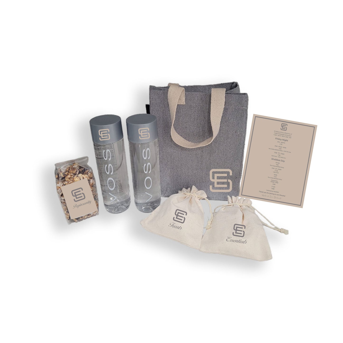 Personalized Grey Canvas Tote Welcome Bag
