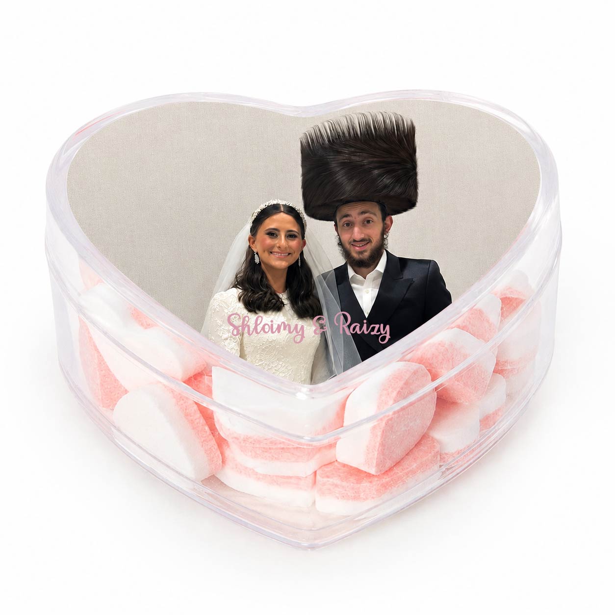 Acrylic Heart Favor Box with Photo (contents not included)
