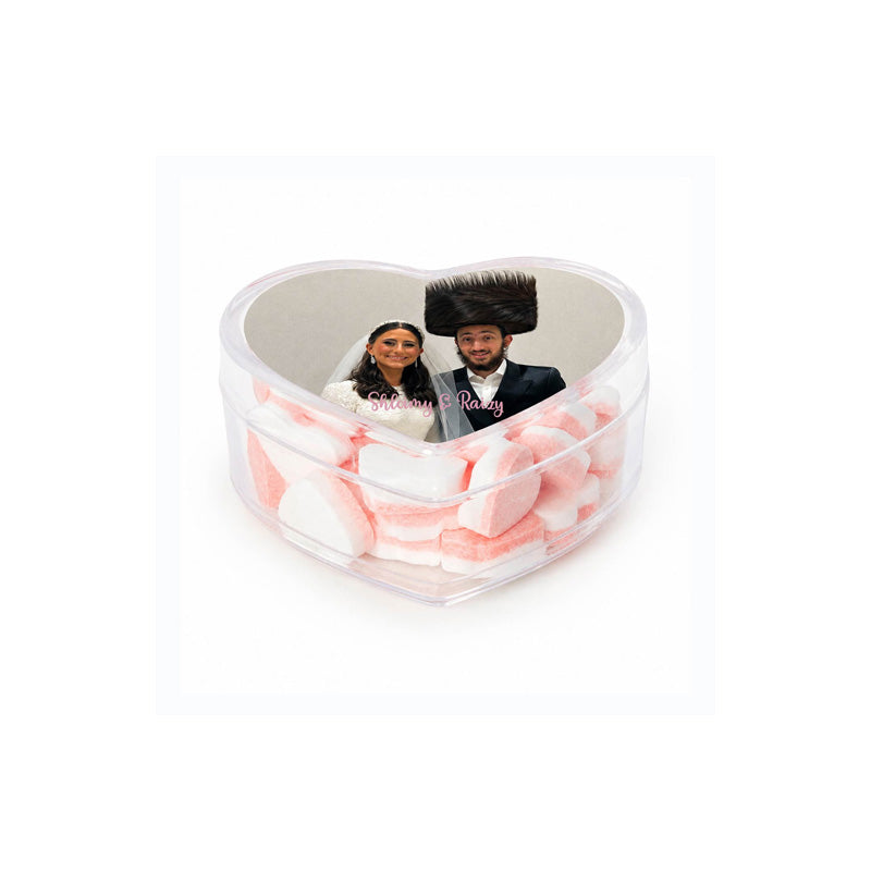Acrylic Heart Favor Box with Photo (contents not included)
