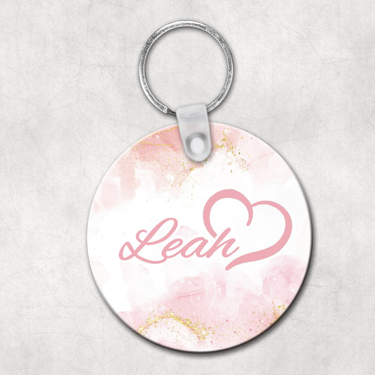 Heart Themed Personalized Keychain