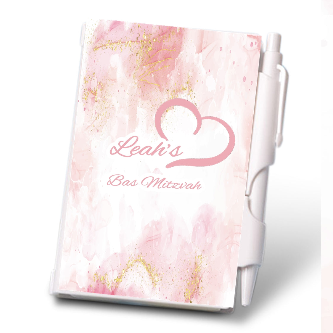Heart Themed Personalized Notebook with Pen – It's a Favor