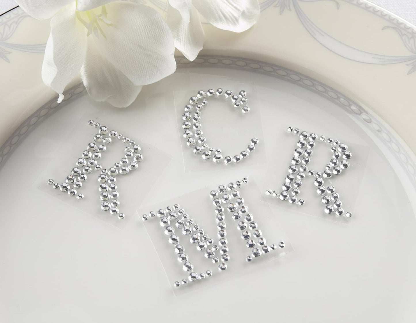 Jeweled Monogram Initials Set of 24 (Letters Only Box Not Included) Select Initials Availabe.