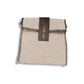 Linen Pouch with Brown Serged Edge and Leather Tag