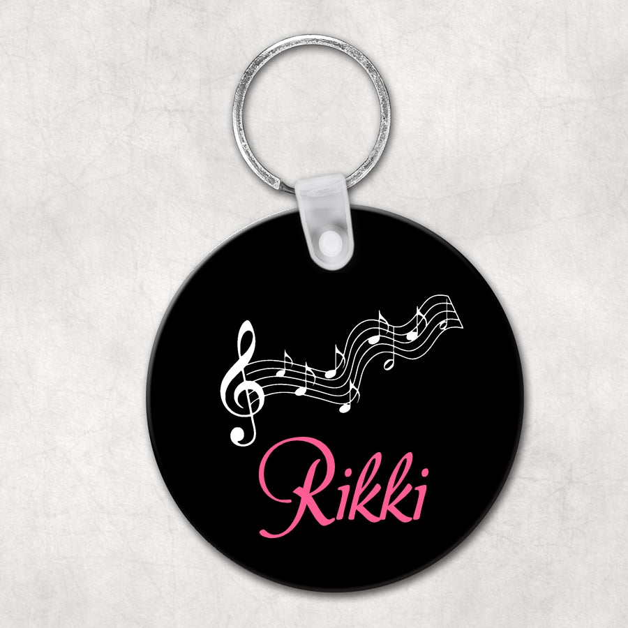 Musical Theme Personalized Keychain