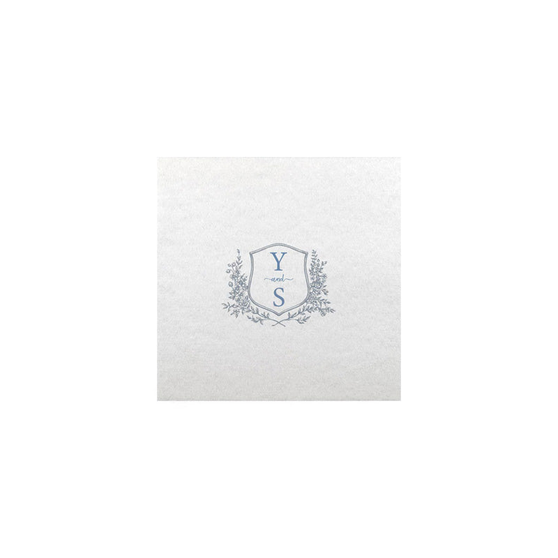 Crest Design Linen Type Cocktail Napkin