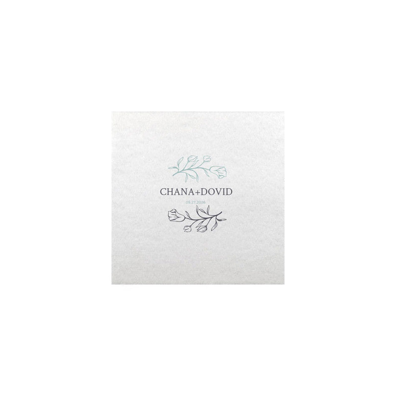 Double Floral  Design Linen Type Cocktail Napkin