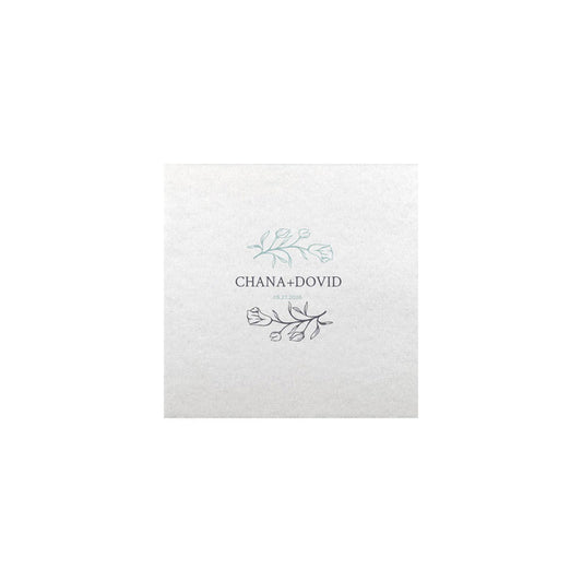 Double Floral  Design Linen Type Cocktail Napkin