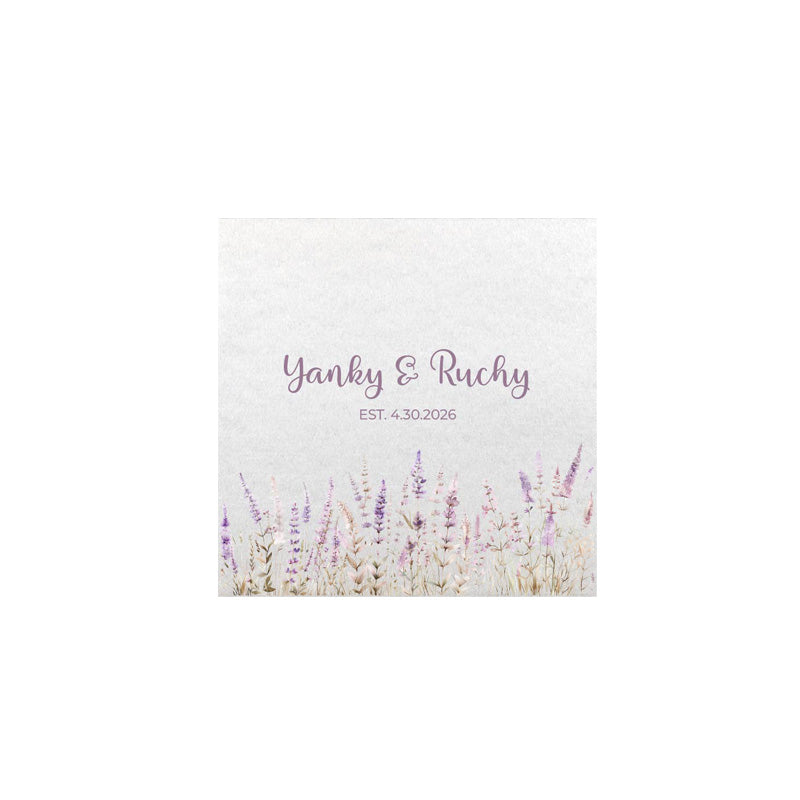 Lavender Design Linen Type Cocktail Napkin